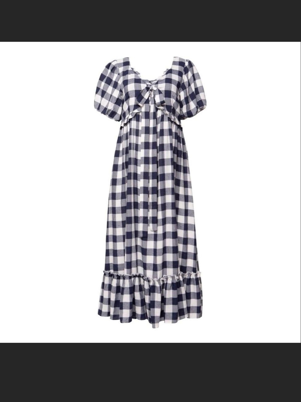 Ivy City Co Navy and White Gingham Midi Dress